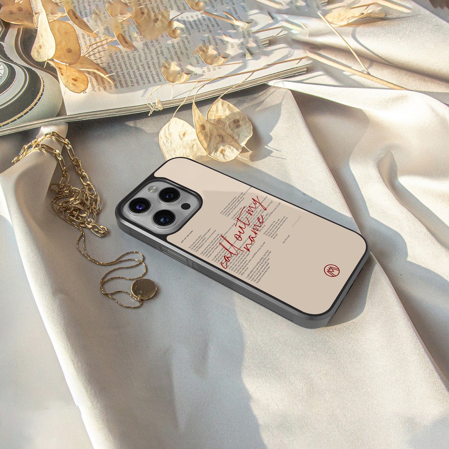 call out my name back phone cover | glass case for iphone 16