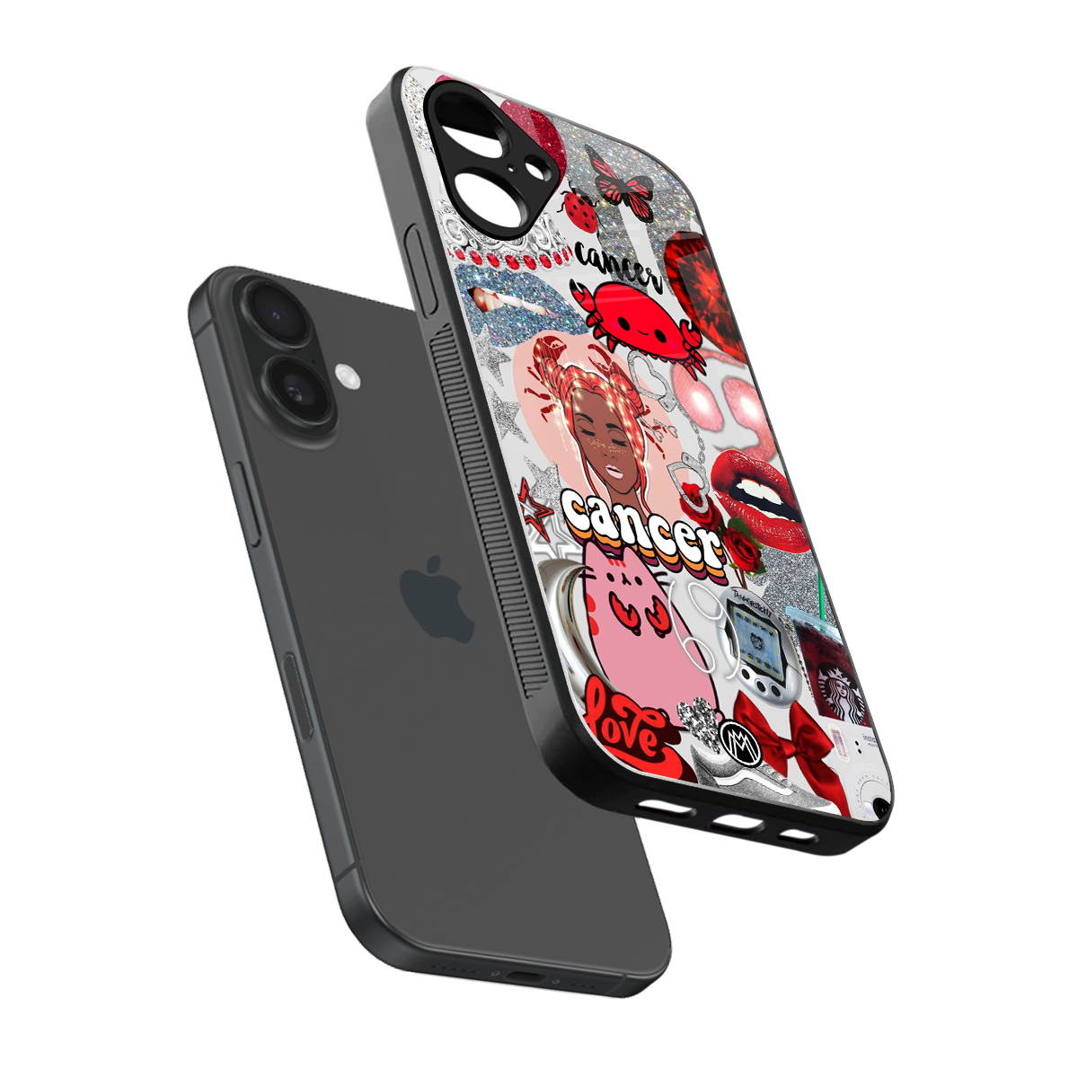 cancer aesthetic collage back phone cover | glass case for iphone 16