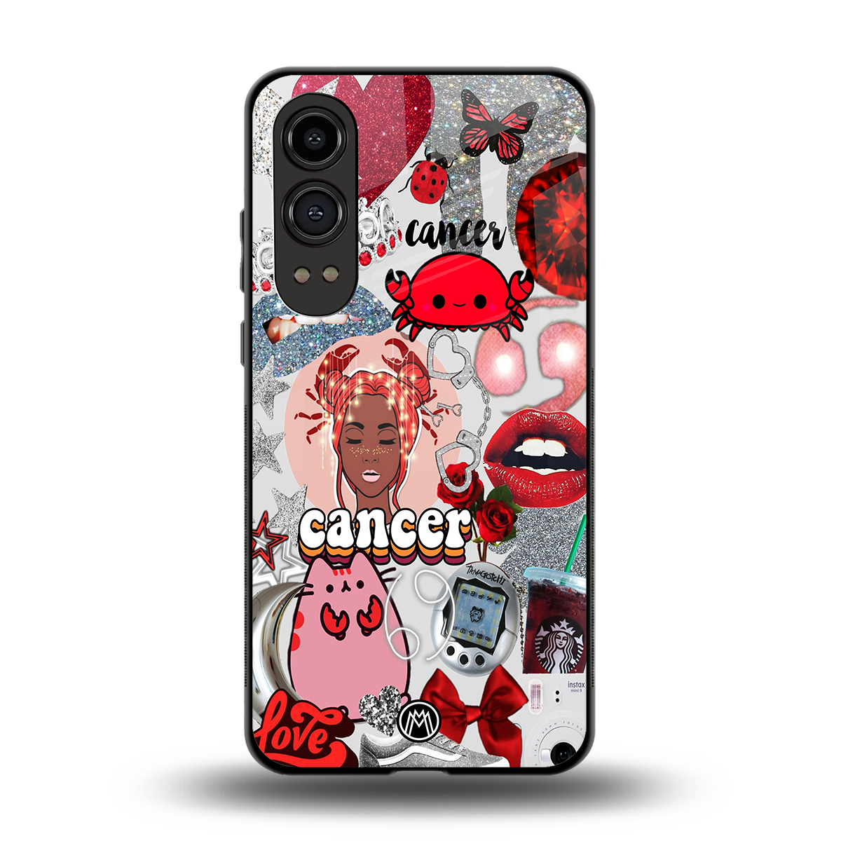 cancer aesthetic collage back phone cover | glass case for oneplus nord ce 4 lite
