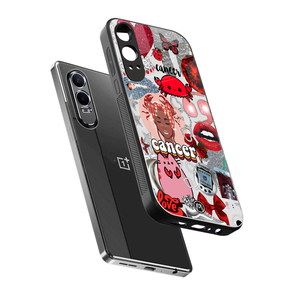 cancer aesthetic collage back phone cover | glass case for oneplus nord ce 4 lite