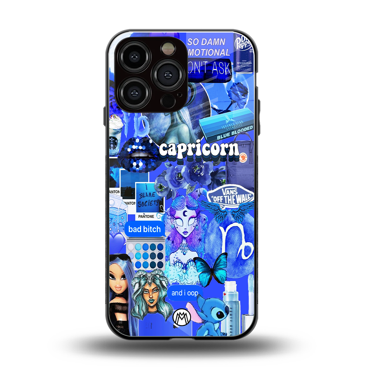 capricorn aesthetic collage back phone cover | glass case for iphone 16 pro max