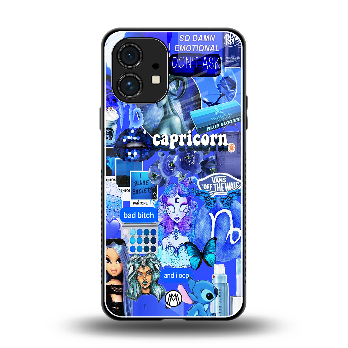 capricorn aesthetic collage back phone cover | glass case for nothing phone 1