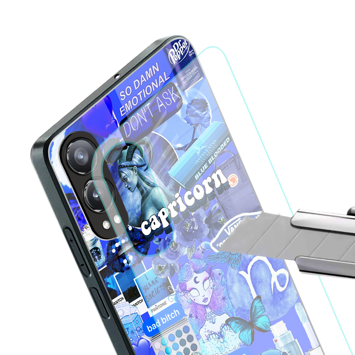 capricorn aesthetic collage back phone cover | glass case for oneplus nord ce 4 lite
