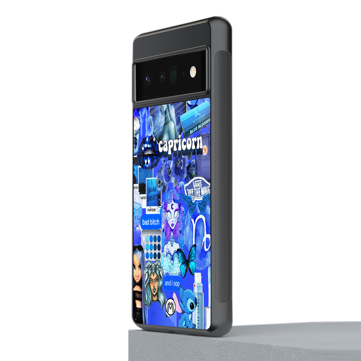 capricorn aesthetic collage back phone cover | glass case for google pixel 6 pro