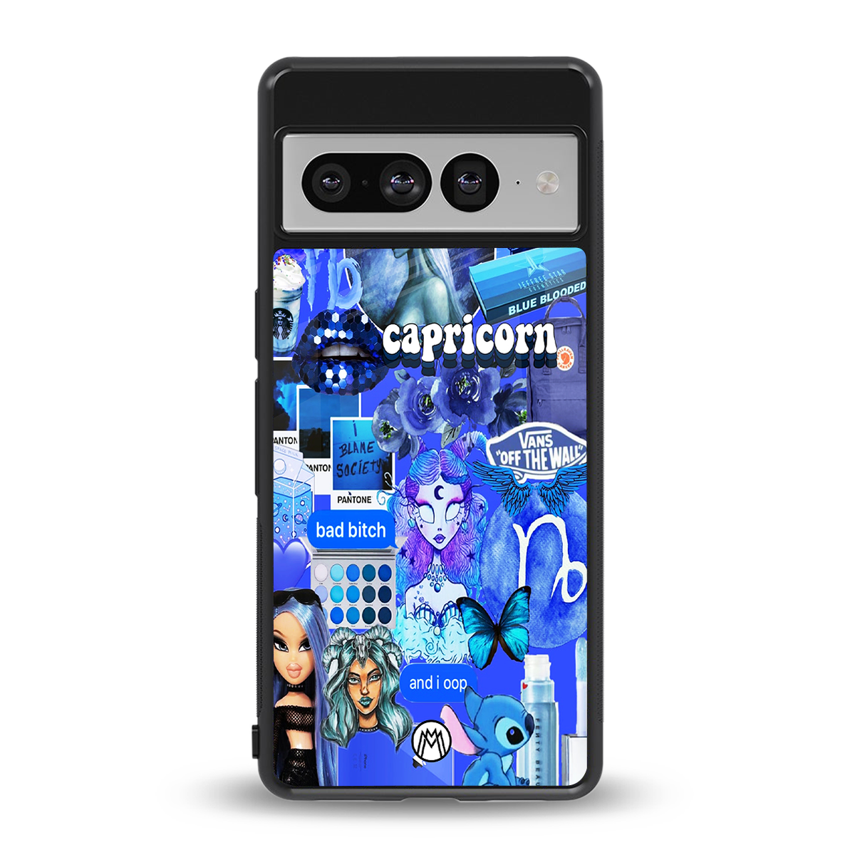 capricorn aesthetic collage back phone cover | glass case for google pixel 7 pro