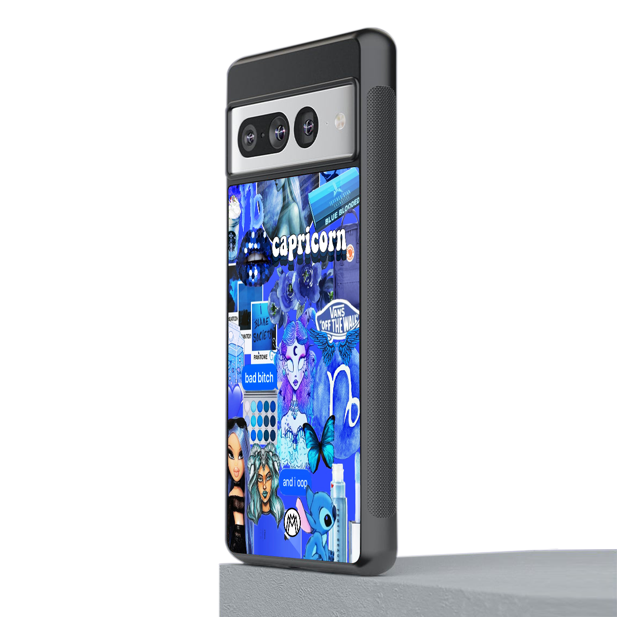capricorn aesthetic collage back phone cover | glass case for google pixel 7 pro