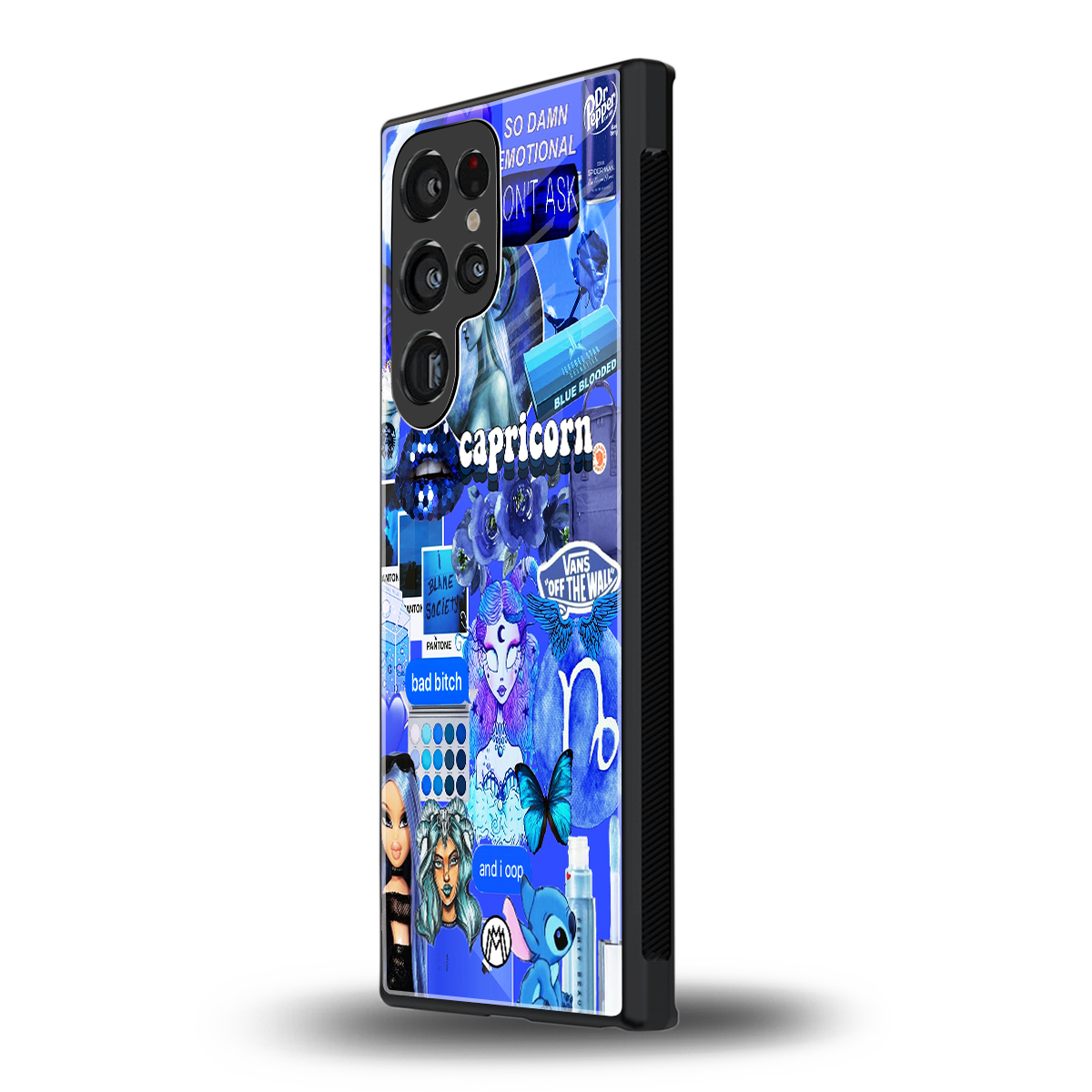 capricorn aesthetic collage back phone cover | glass case for samsung galaxy s24 ultra