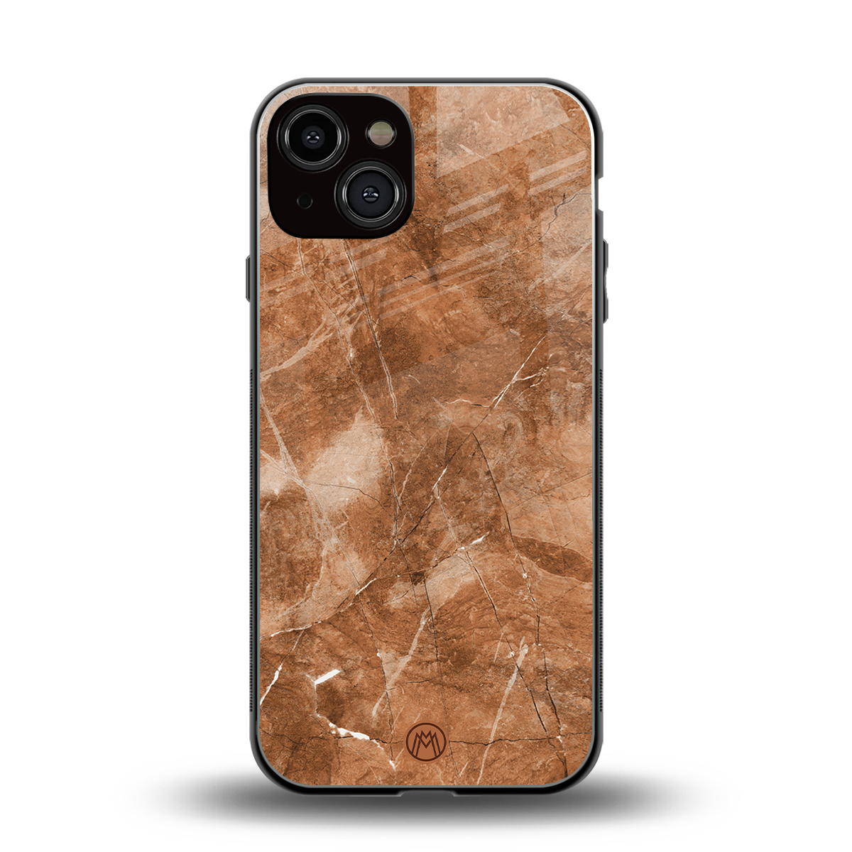 caramel brown marble back phone cover | glass case for iphone 13
