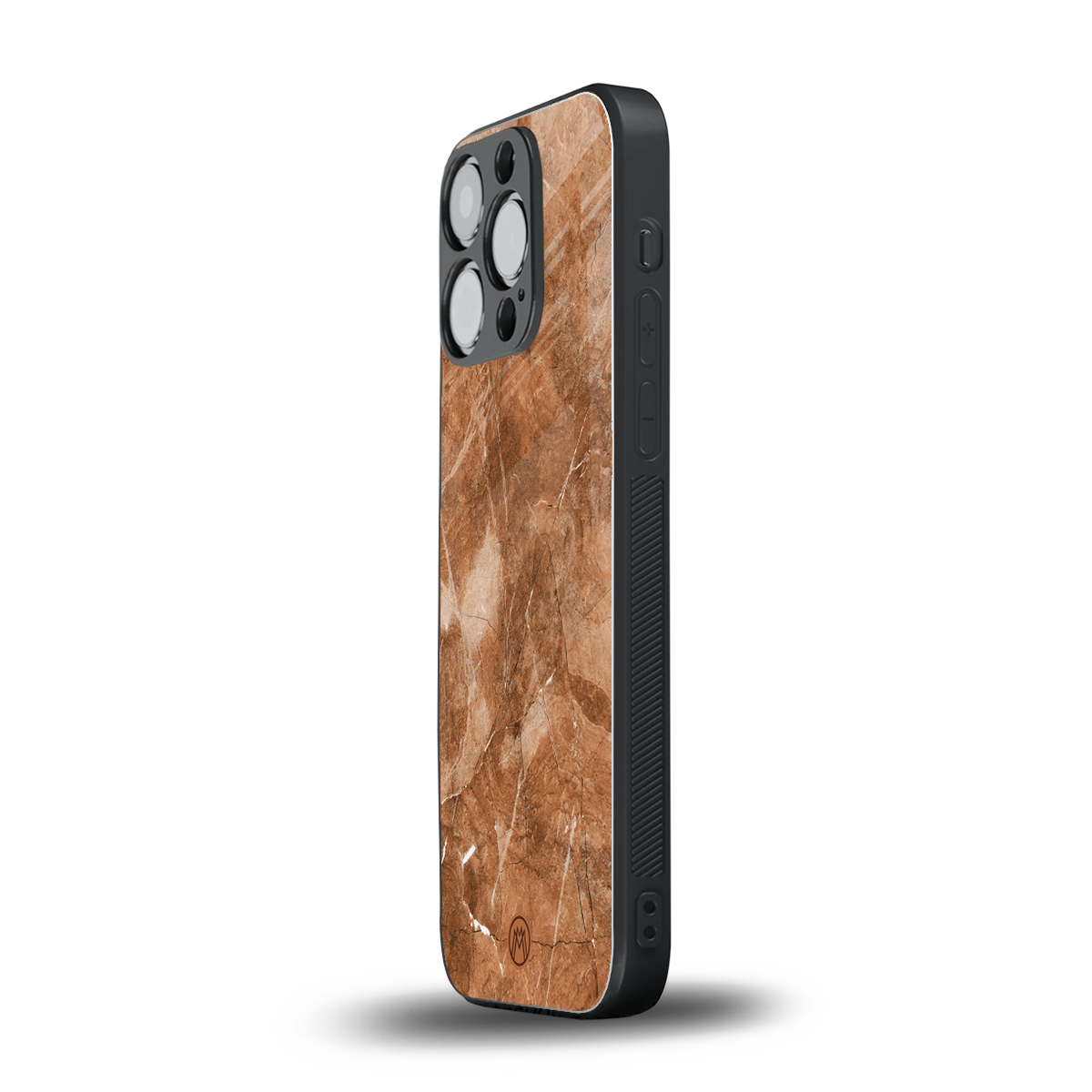 caramel brown marble back phone cover | glass case for iphone 14 pro