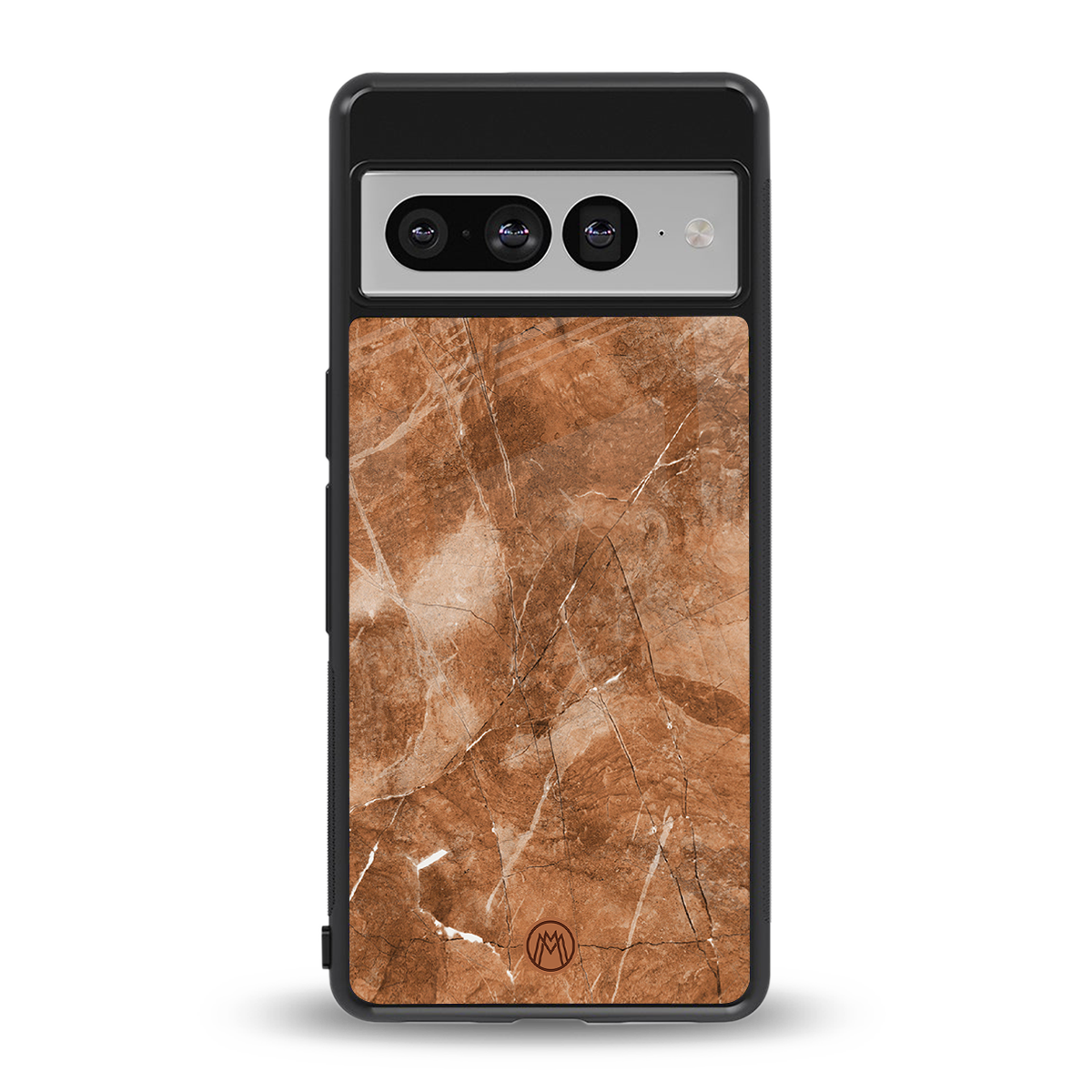 caramel brown marble back phone cover | glass case for google pixel 7 pro