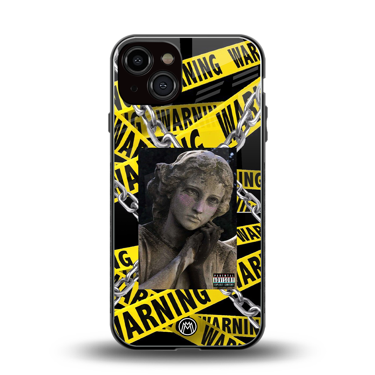 caution back phone cover | glass case for iphone 13