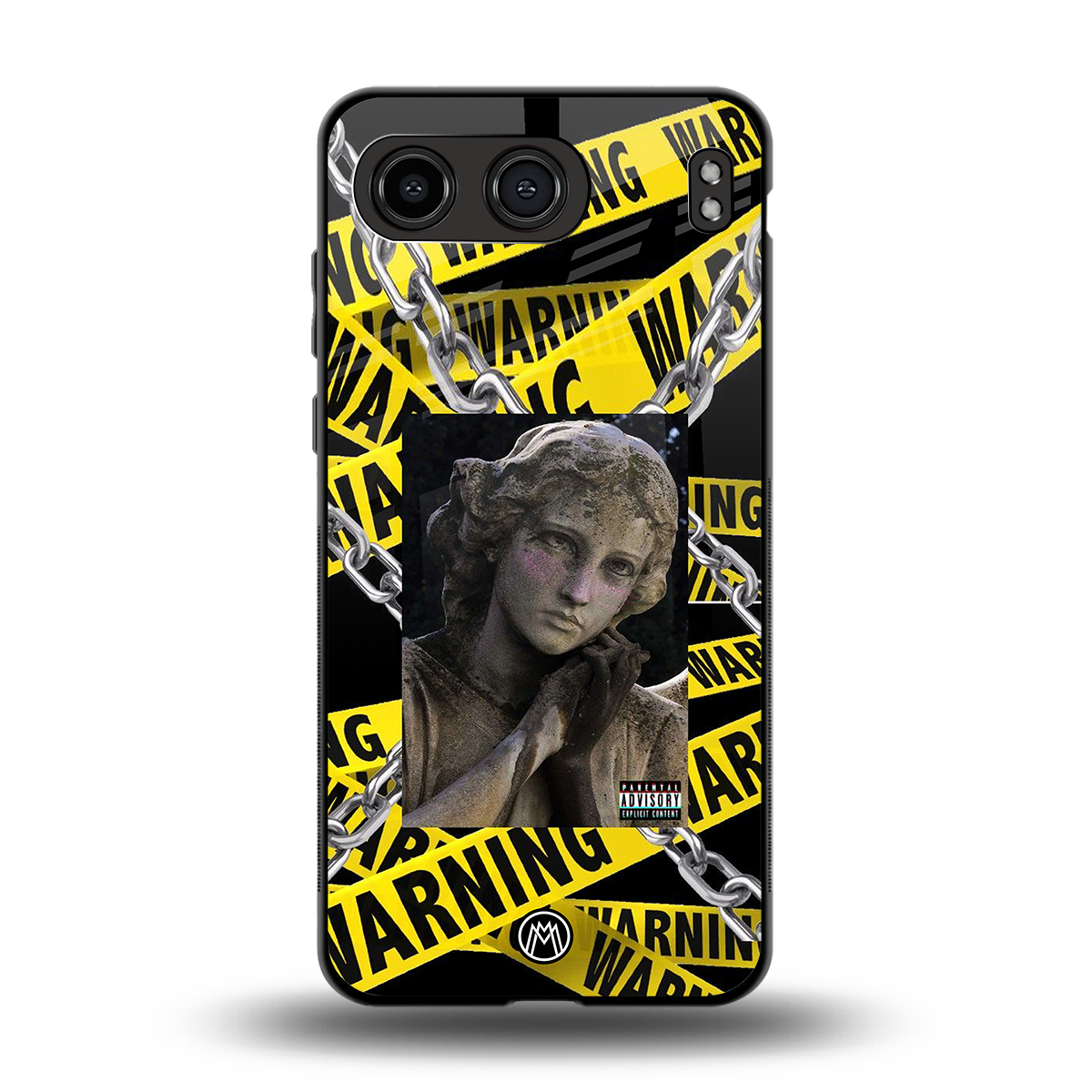 caution back phone cover | glass case for oneplus nord 4