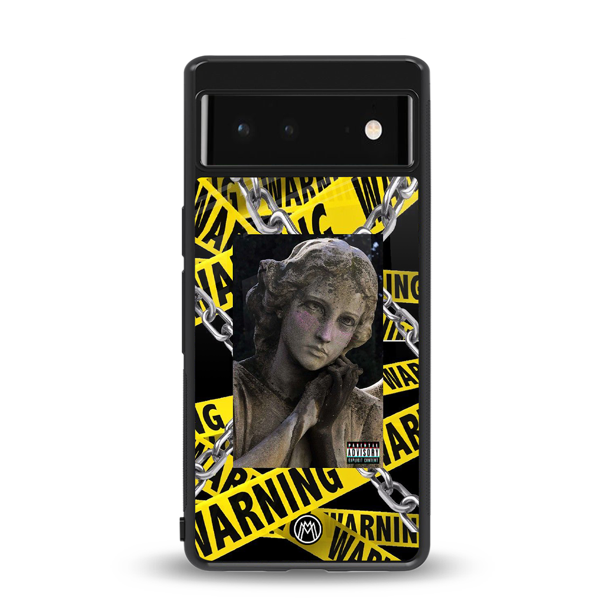 caution back phone cover | glass case for Google Pixel 6A