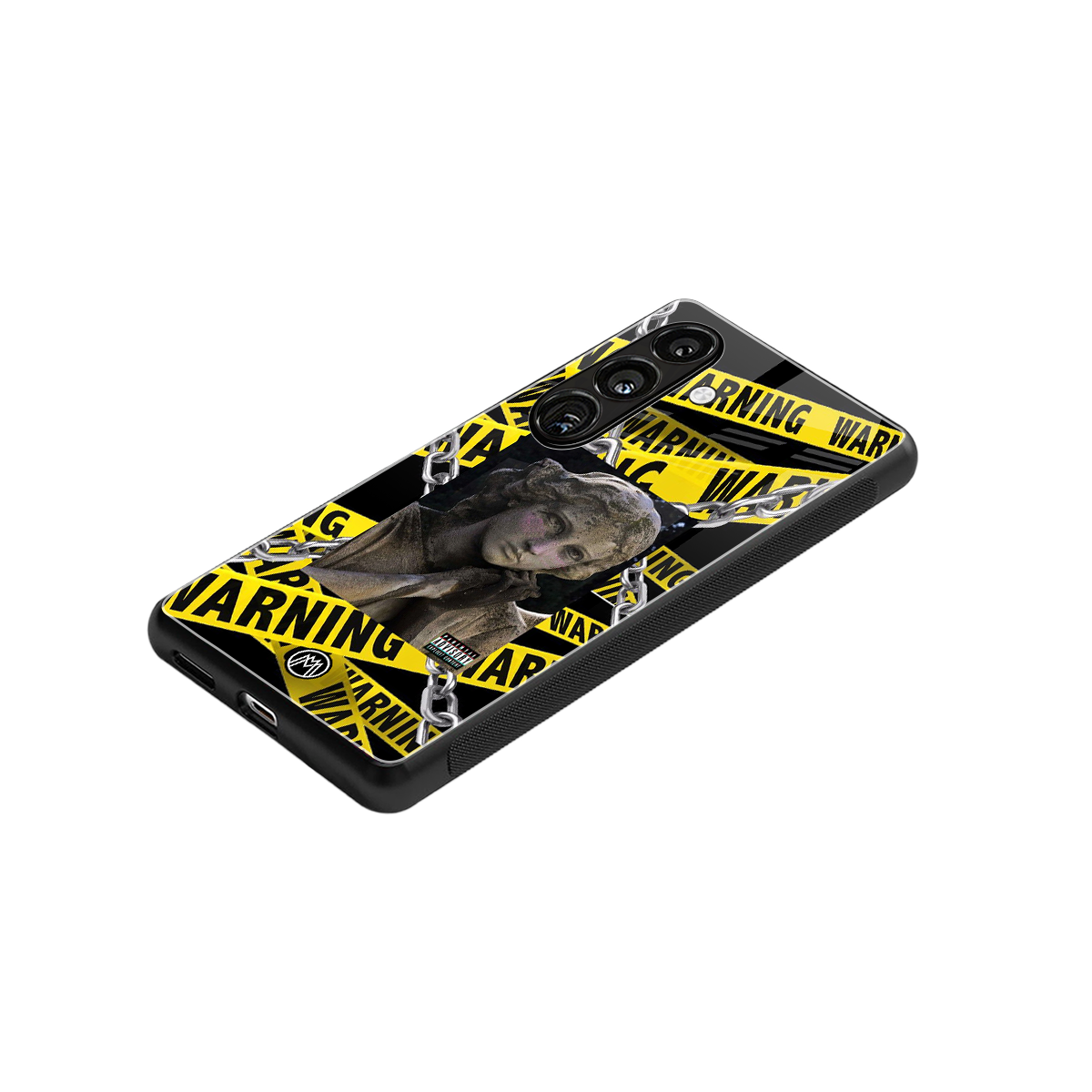 caution back phone cover | glass case for samsung galaxy s23 plus