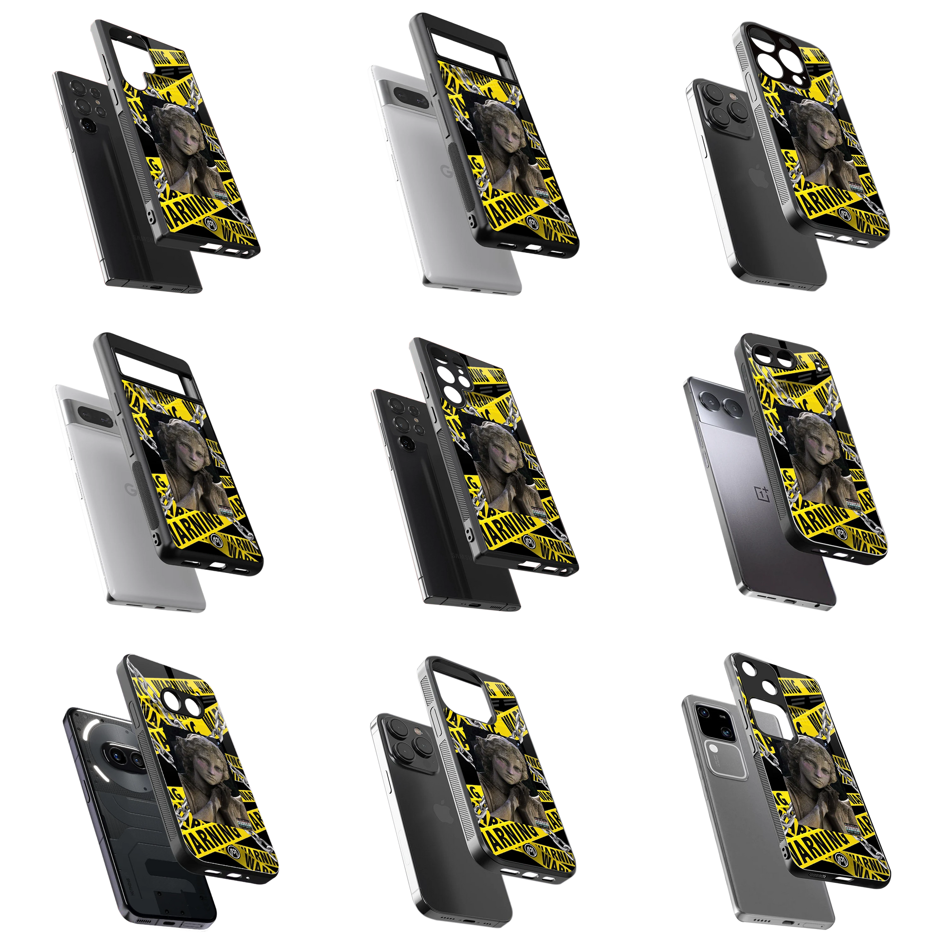 Durable Glass Back Mobile Case for iPhone, Samsung, OnePlus, Google Pixel, Redmi, Vivo, Oppo