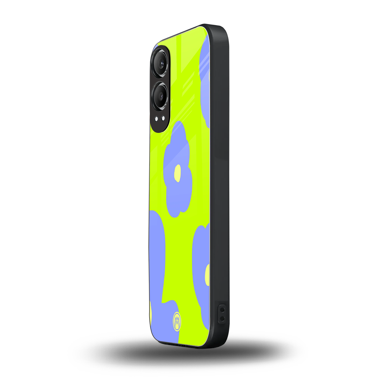 chartreuse arctic flowers back phone cover | glass case for oneplus nord ce 4 lite