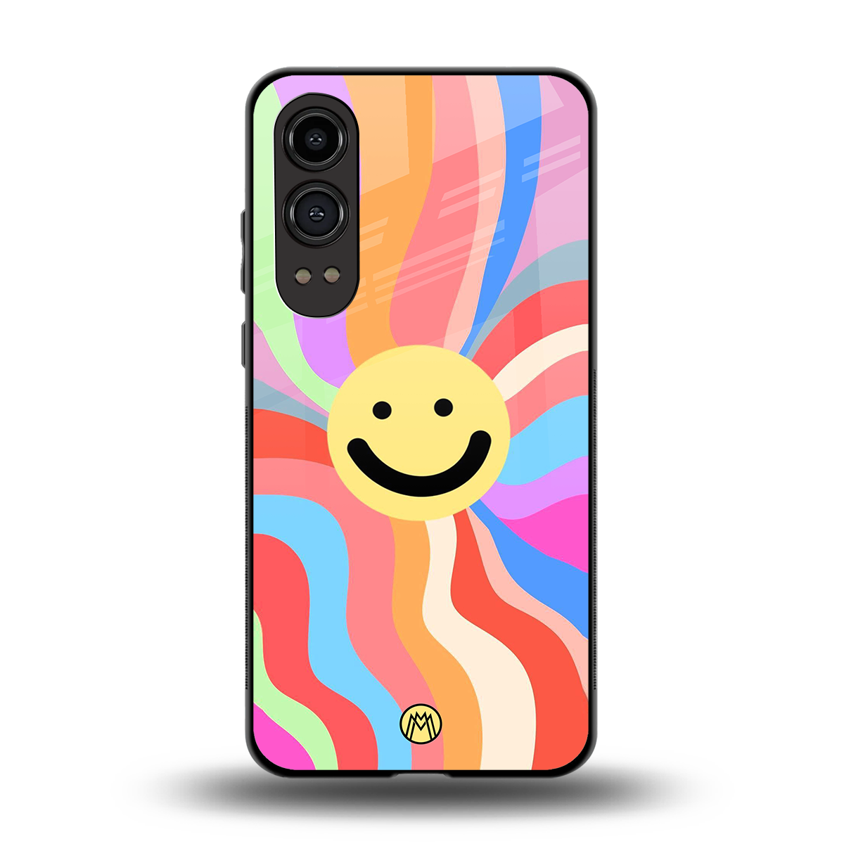 cheerful smiley back phone cover | glass case for oneplus nord ce 4 lite