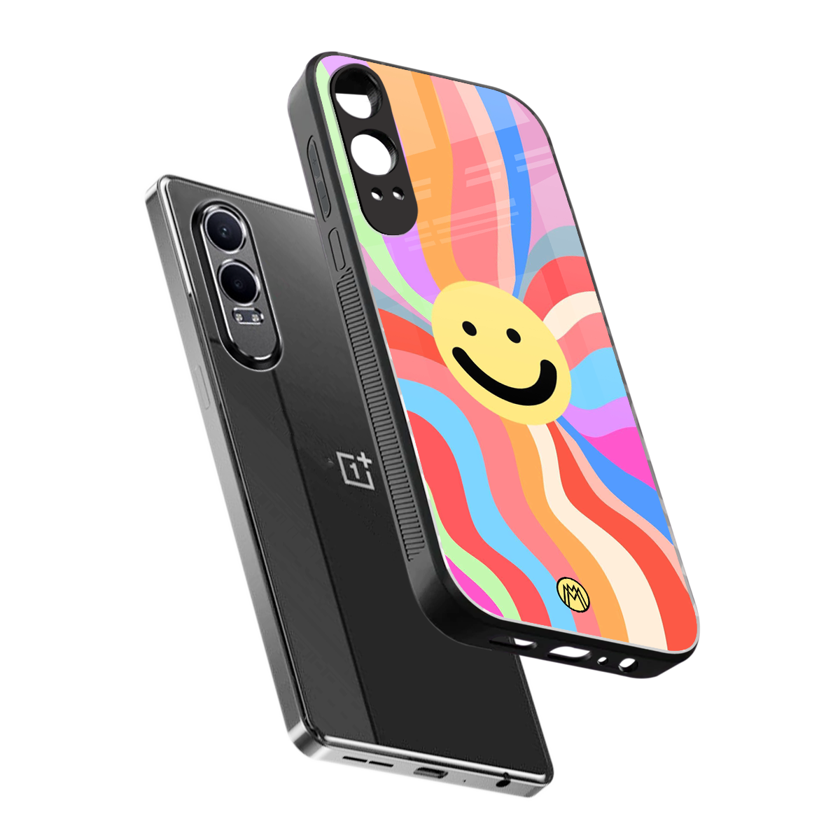 cheerful smiley back phone cover | glass case for oneplus nord ce 4 lite