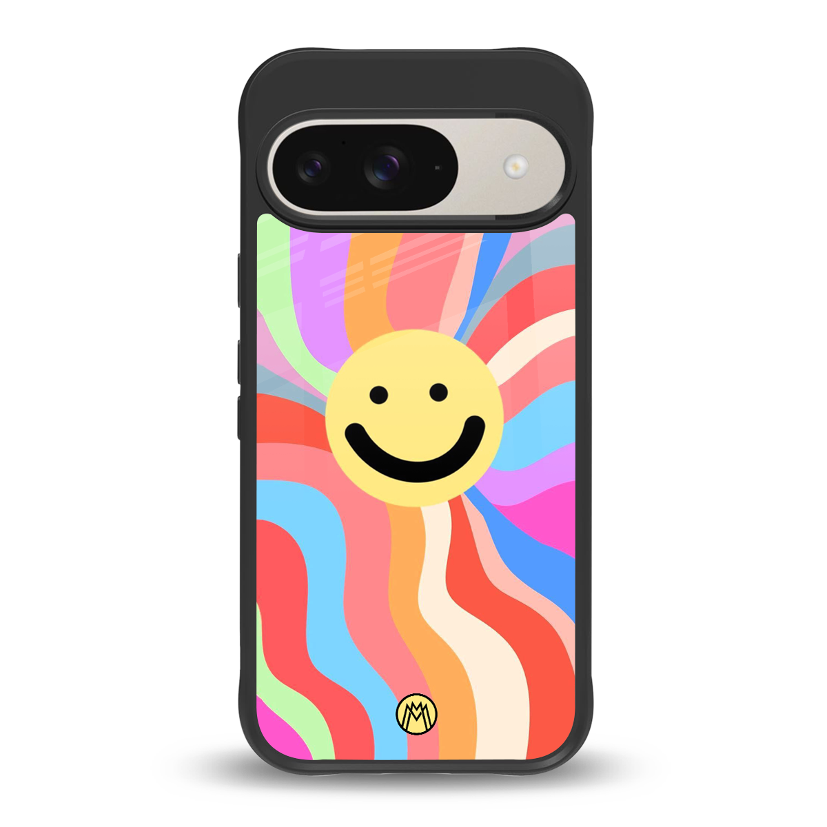 cheerful smiley back phone cover | glass case for google pixel 9
