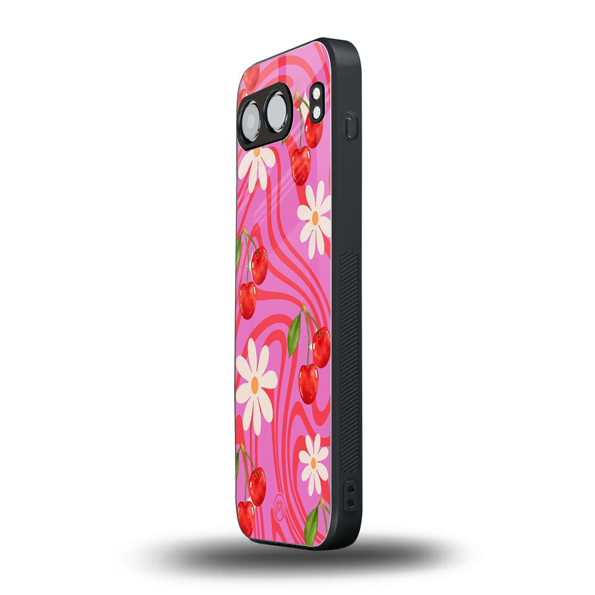 cherry swirl back phone cover | glass case for oneplus nord 4