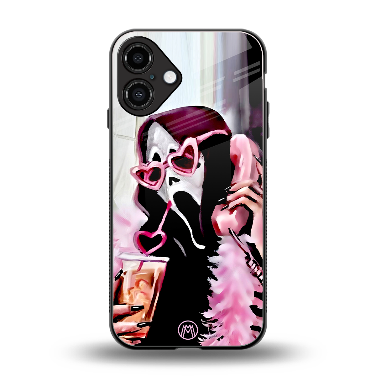 chill thrill back phone cover | glass case for iphone 16 plus