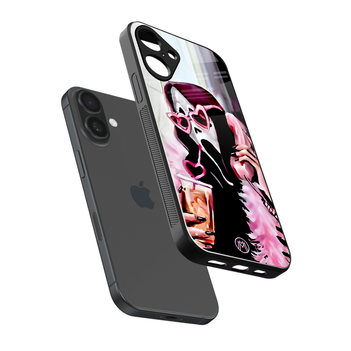 chill thrill back phone cover | glass case for iphone 16 plus