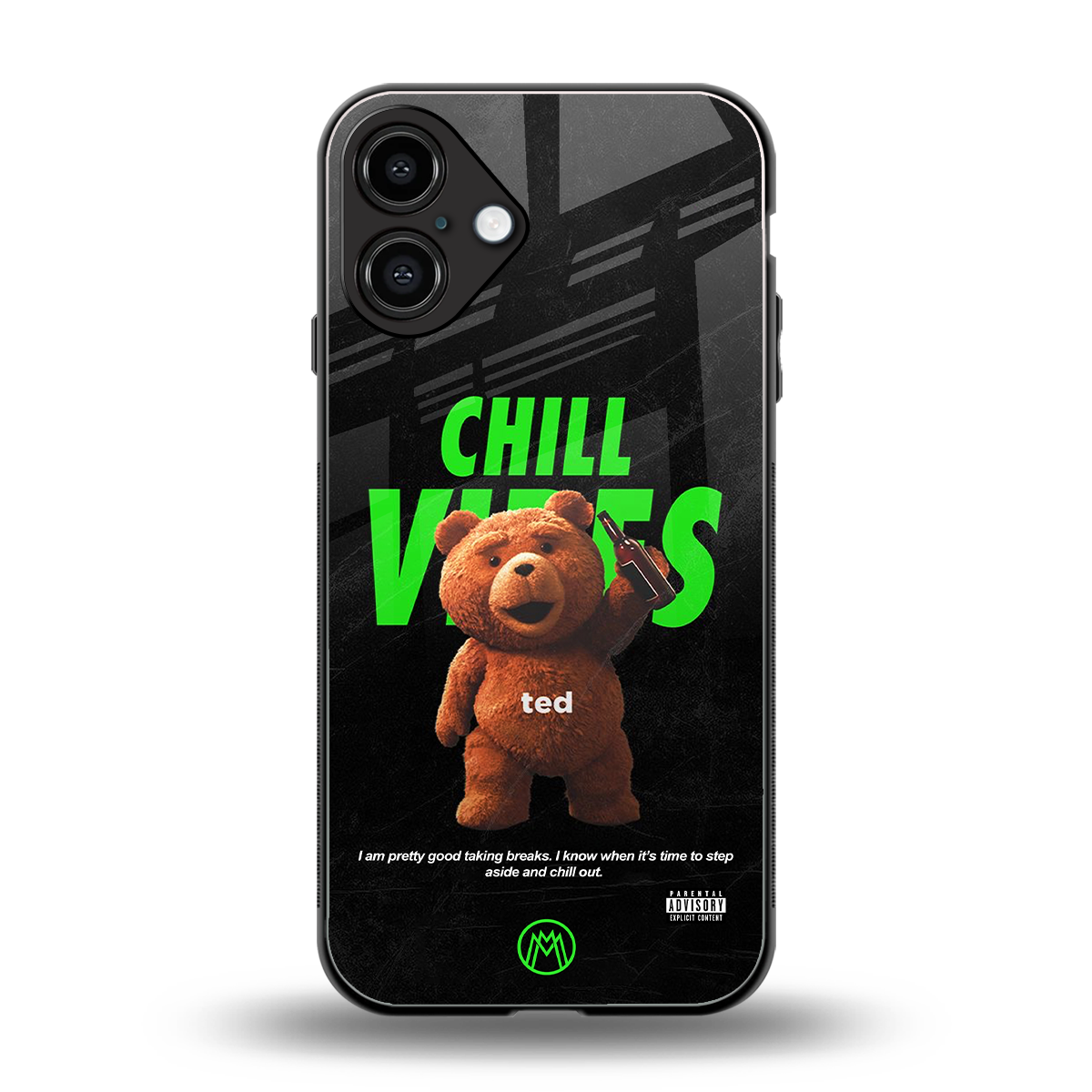 chill vibes back phone cover | glass case for iphone 16 plus