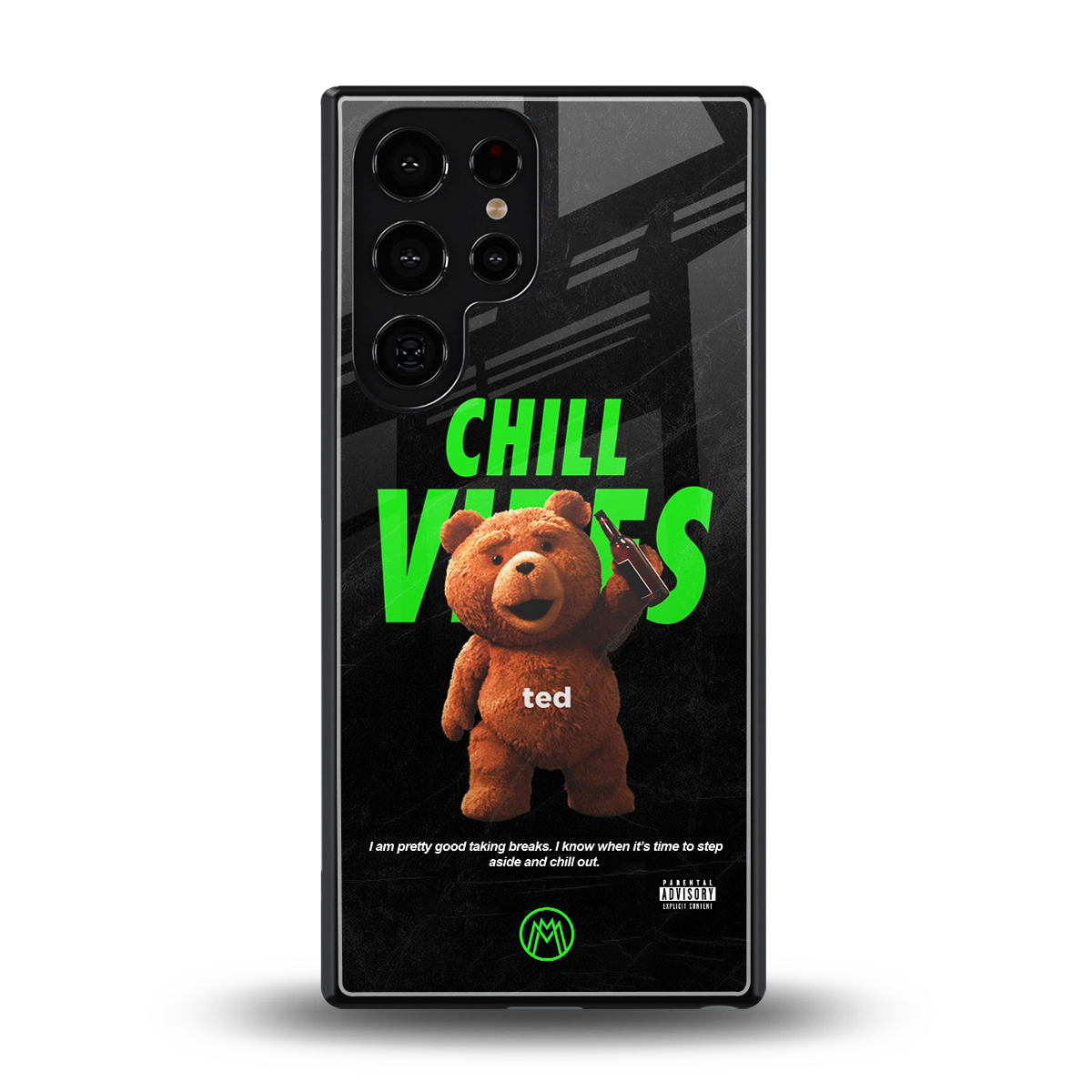 chill vibes back phone cover | glass case for samsung galaxy s25 ultra