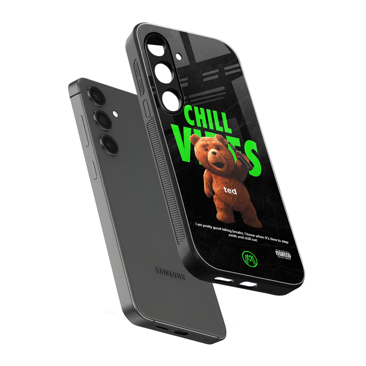 chill vibes back phone cover | glass case for samsung galaxy s24 fe