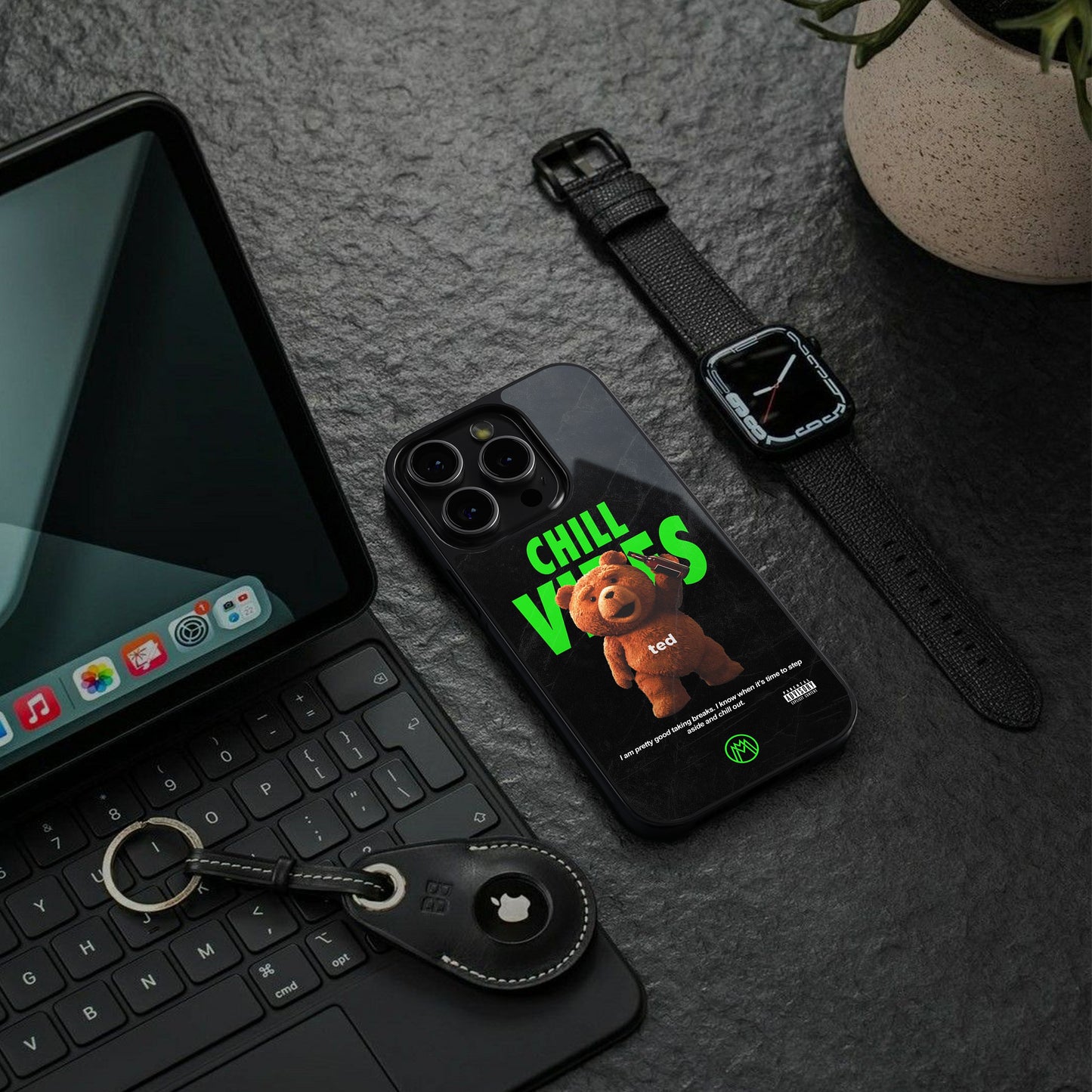 chill vibes back phone cover | glass case for iphone 16