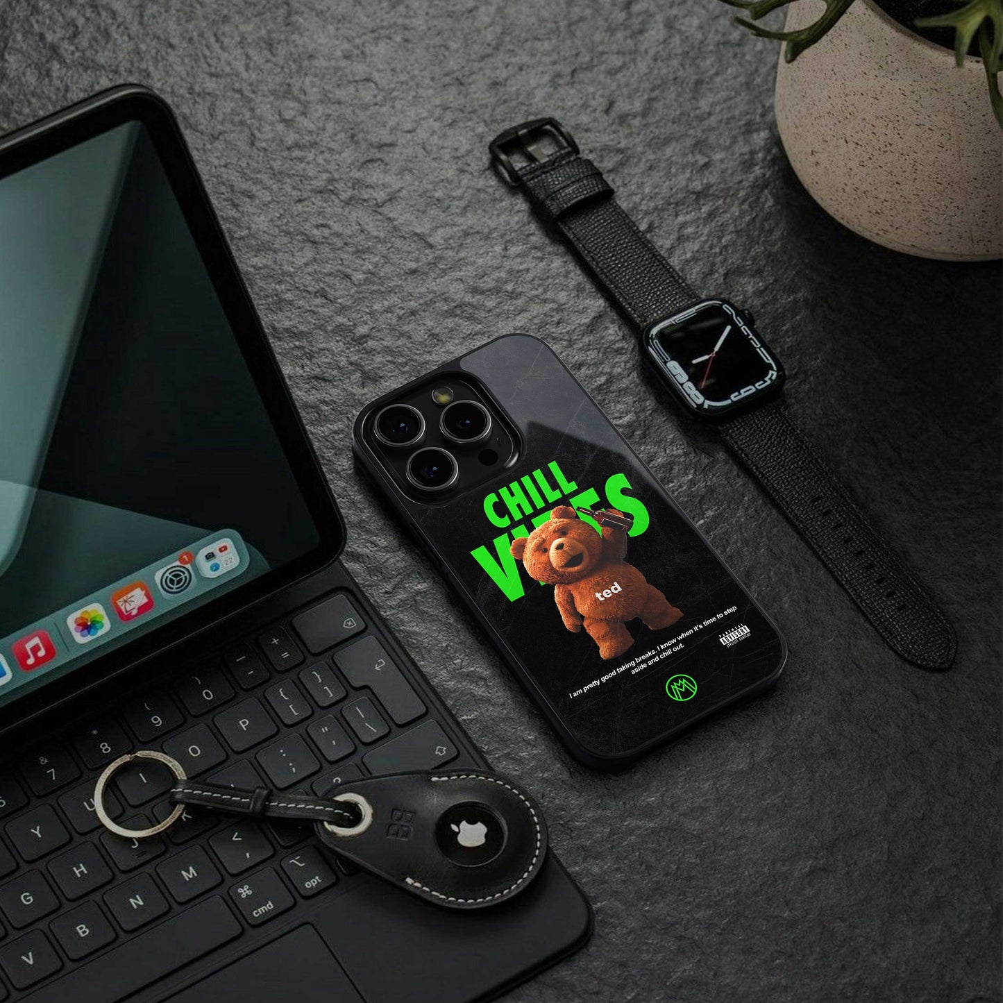 chill vibes back phone cover | glass case for iphone 14 pro max