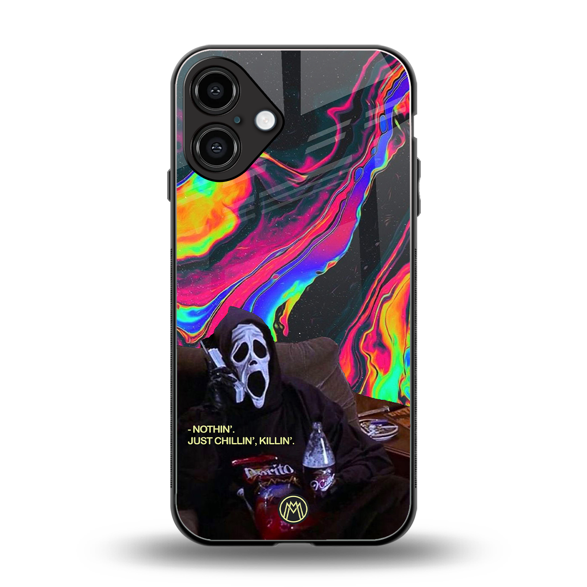 chillin killin back phone cover | glass case for iphone 16 plus