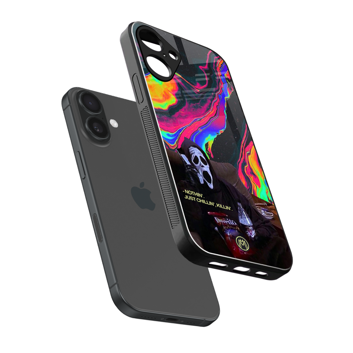 chillin killin back phone cover | glass case for iphone 16 plus
