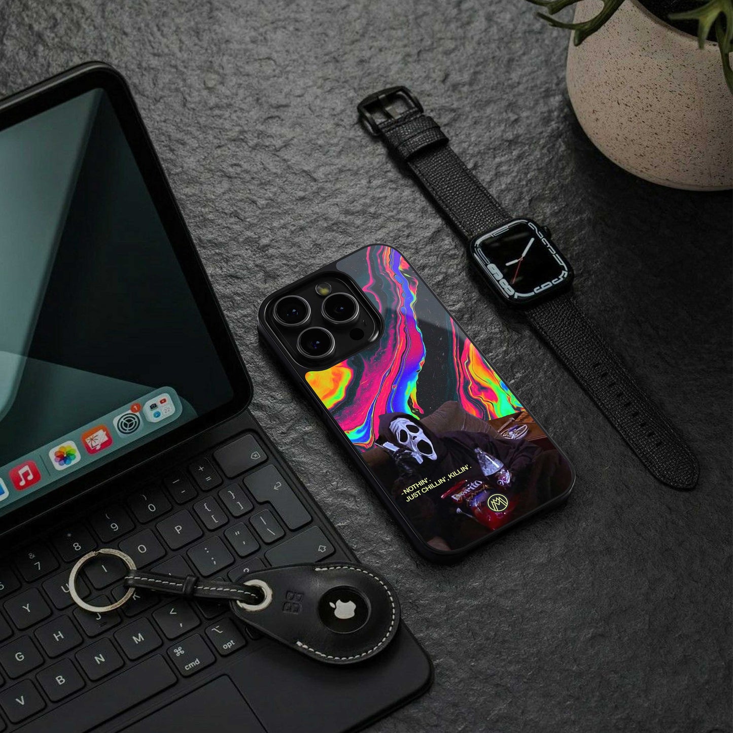 chillin killin back phone cover | glass case for iphone 13 pro max