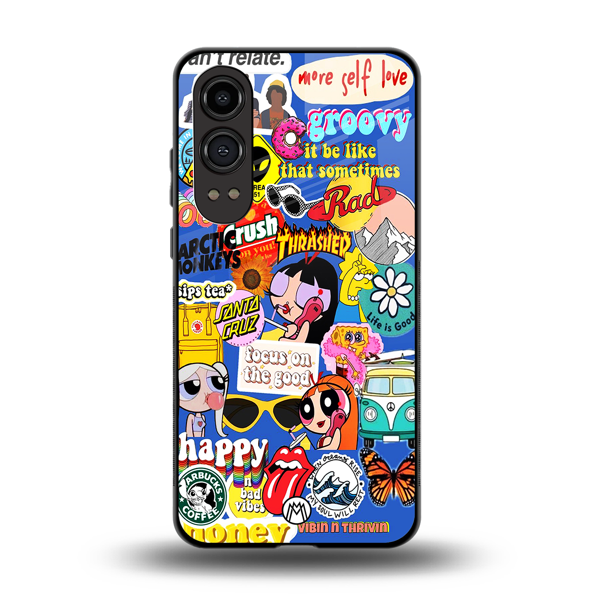 classic collage aesthetic back phone cover | glass case for oneplus nord ce 4 lite