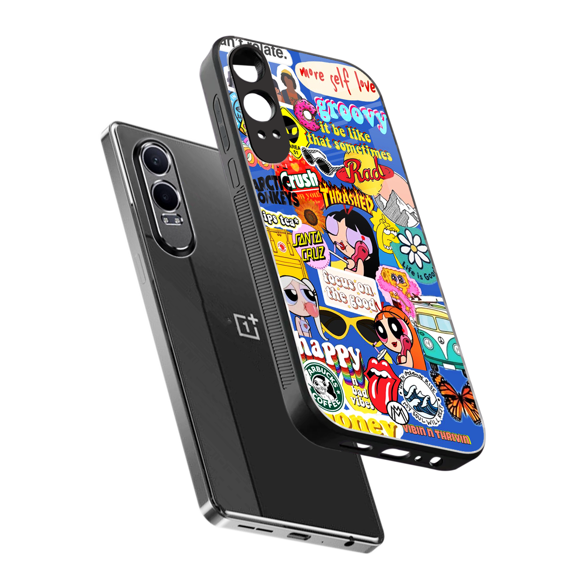 classic collage aesthetic back phone cover | glass case for oneplus nord ce 4 lite