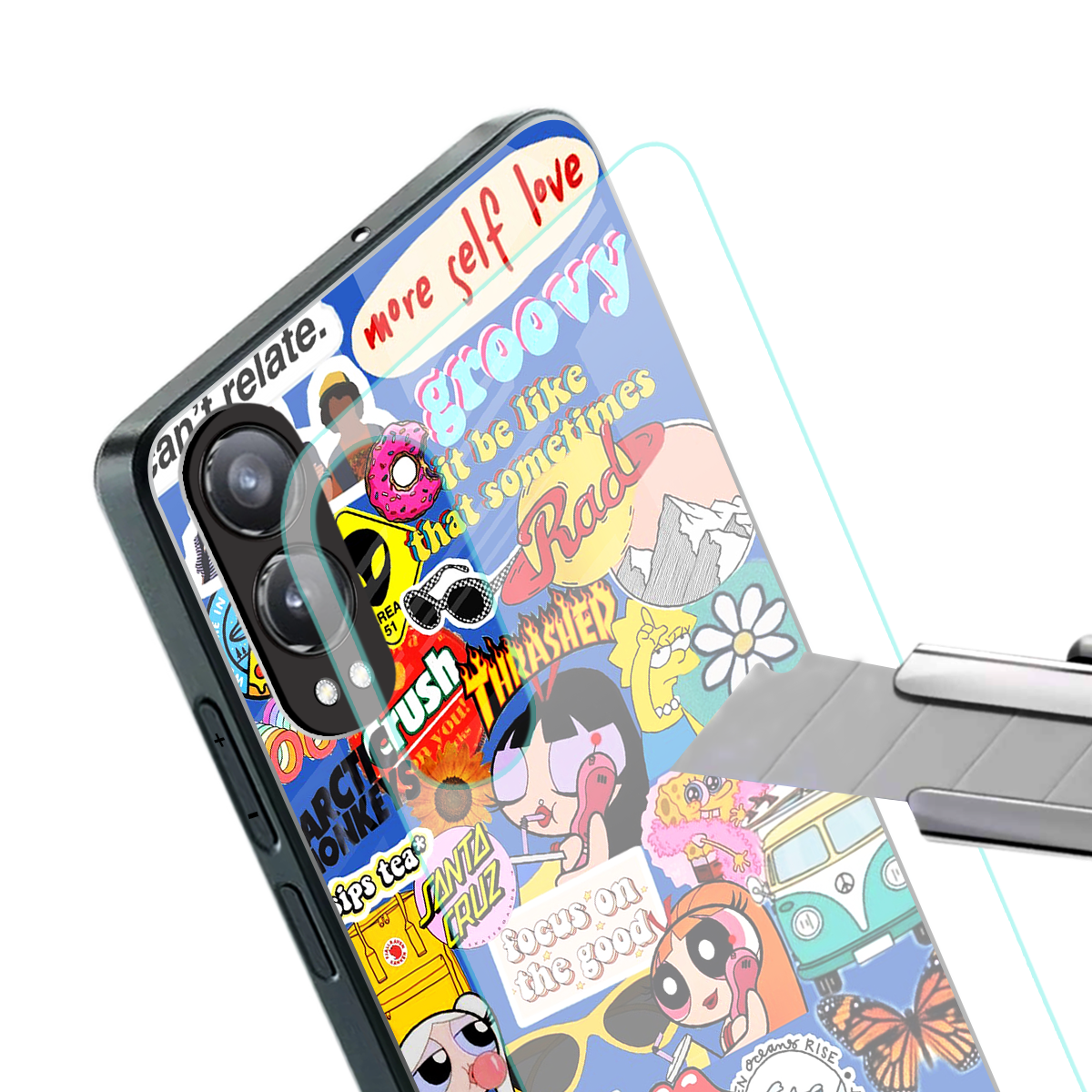 classic collage aesthetic back phone cover | glass case for oneplus nord ce 4 lite