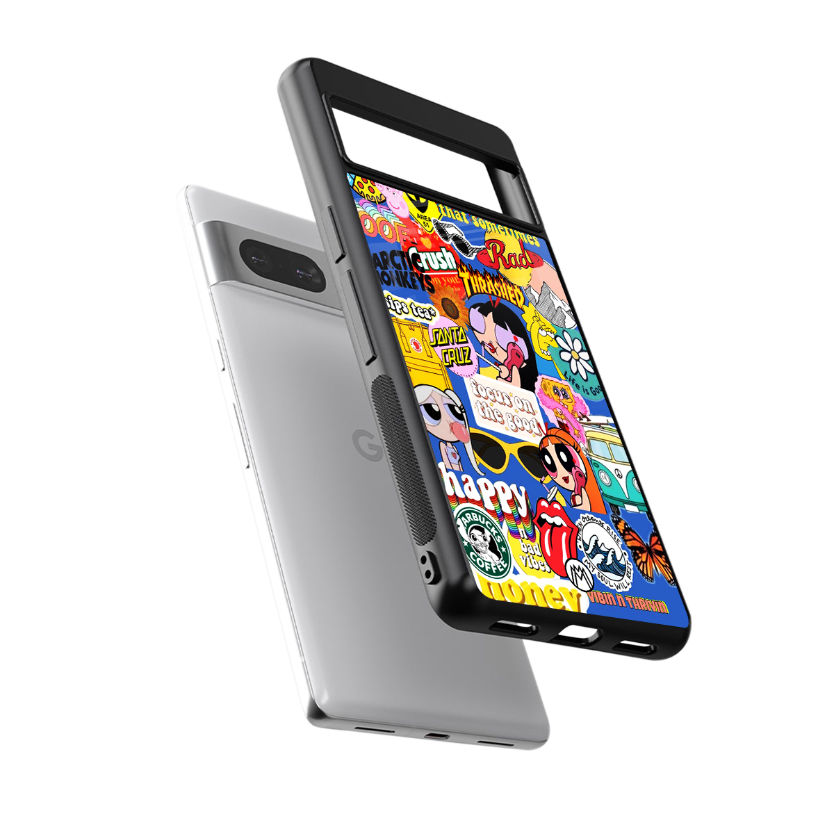 classic collage aesthetic back phone cover | glass case for Google Pixel 7