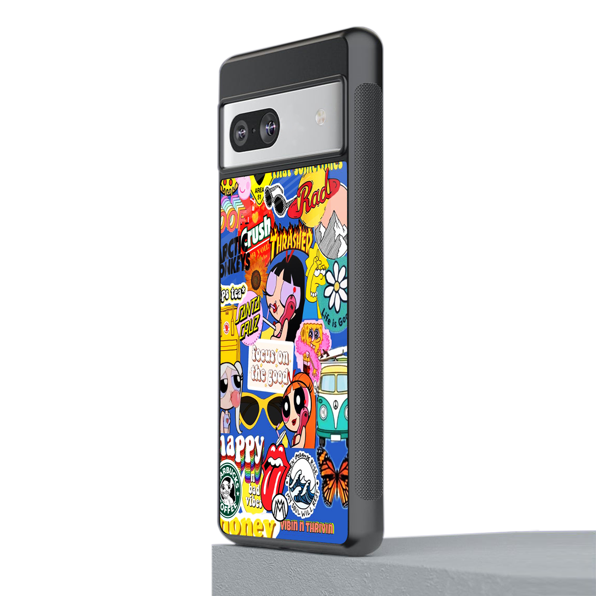 classic collage aesthetic back phone cover | glass case for Google Pixel 7