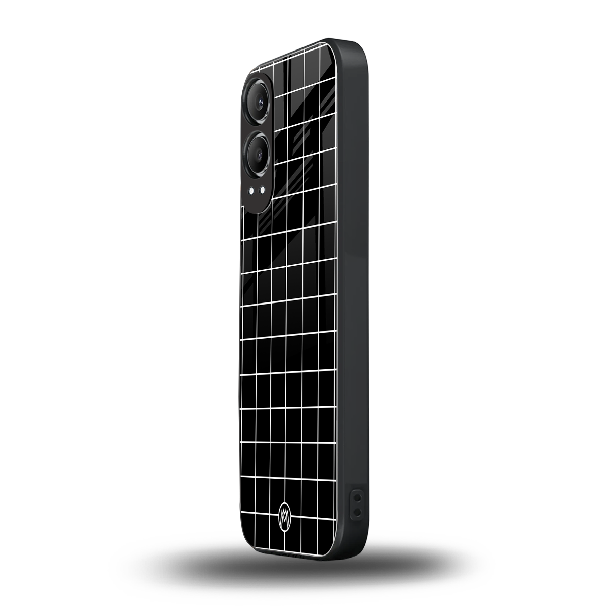 classic grid dark edition back phone cover | glass case for oneplus nord ce 4 lite