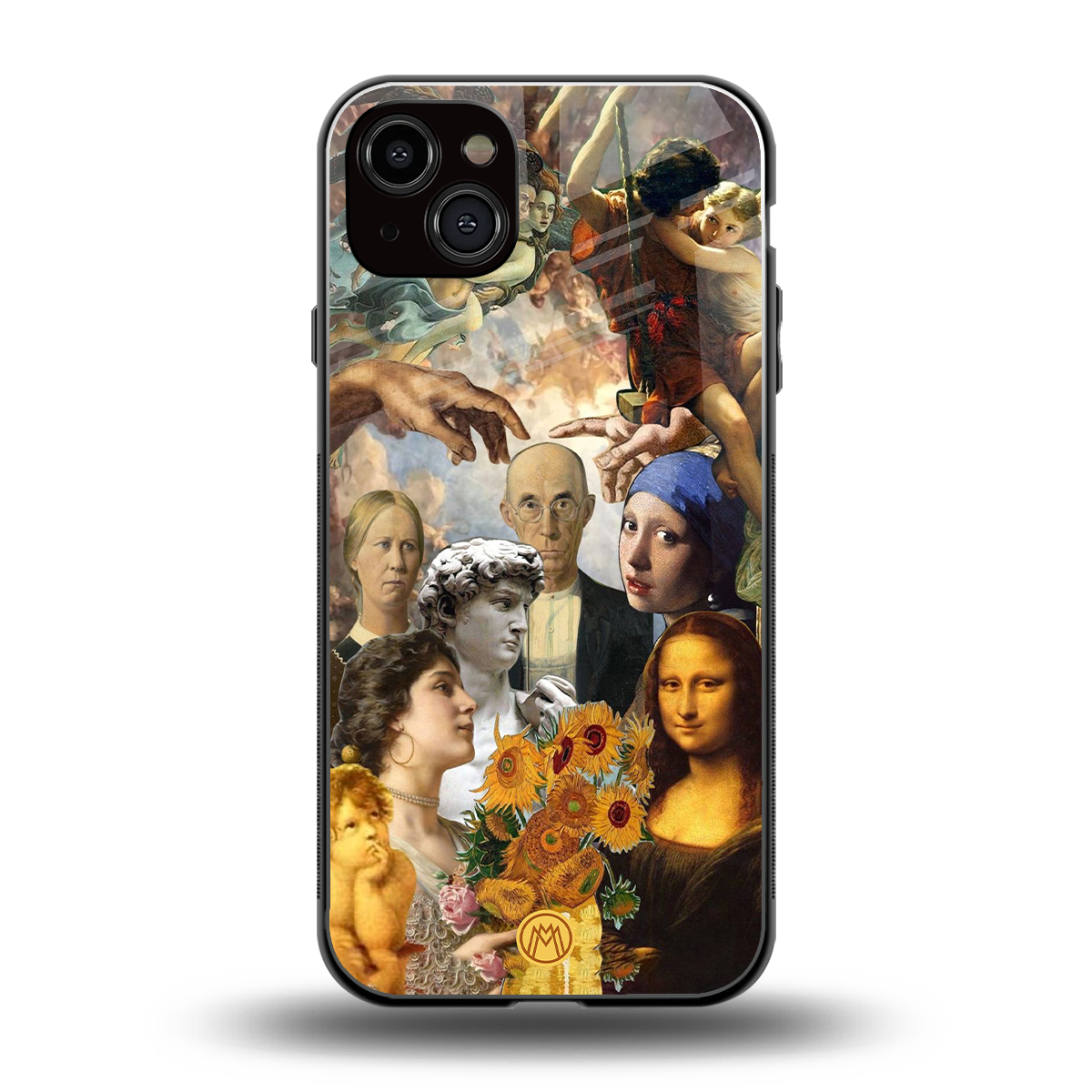 classic icons back phone cover | glass case for iphone 15 plus