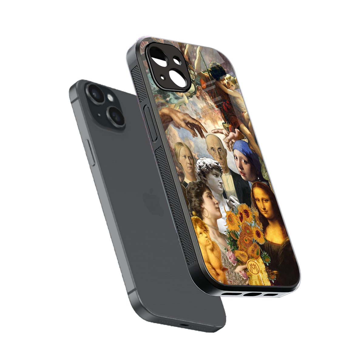 classic icons back phone cover | glass case for iphone 15 plus