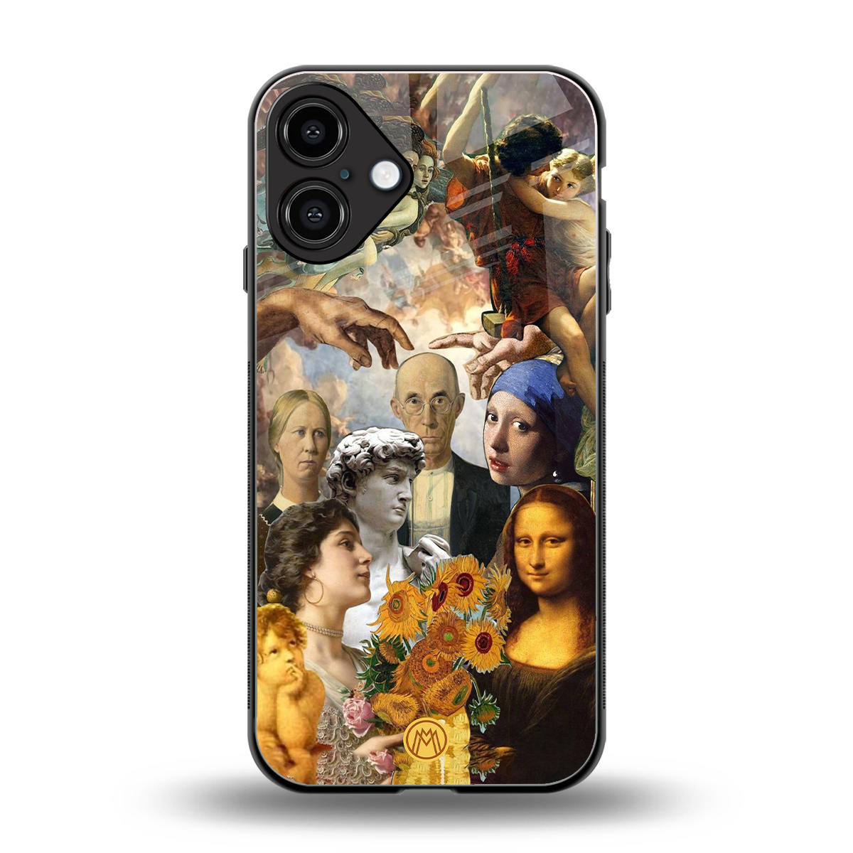 classic icons back phone cover | glass case for iphone 16 plus