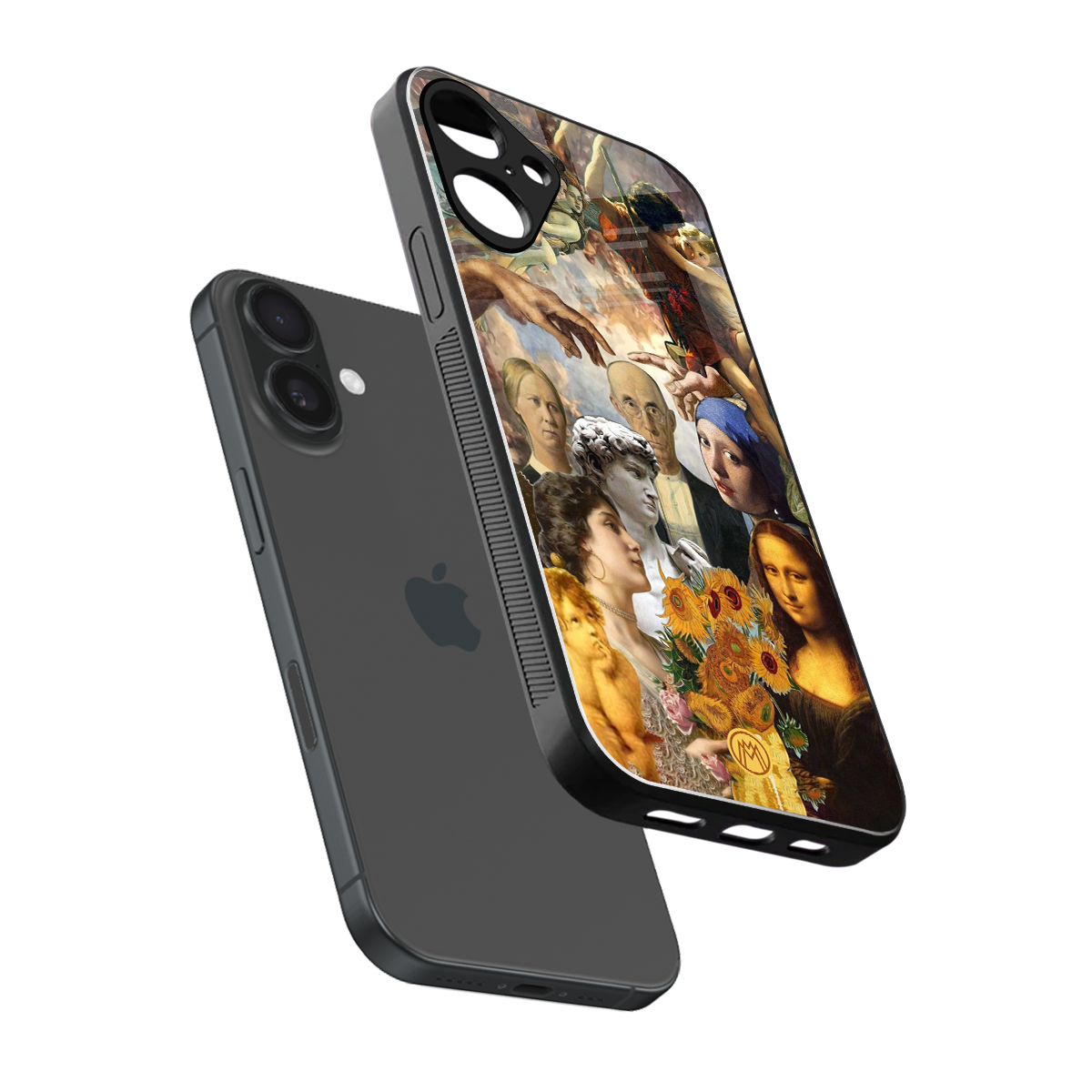 classic icons back phone cover | glass case for iphone 16 plus