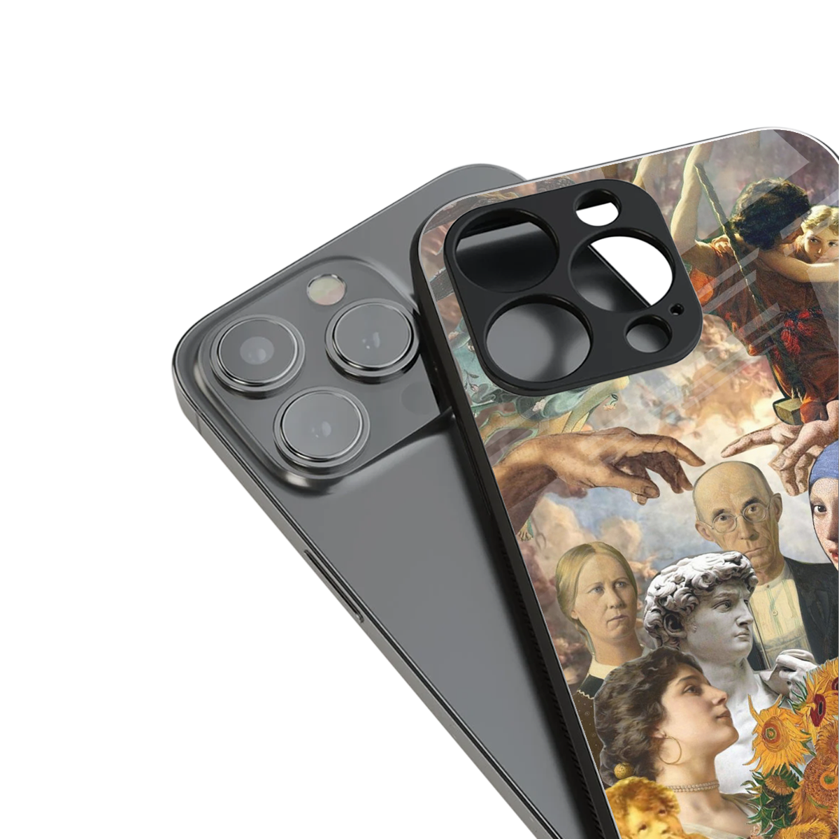 classic icons back phone cover | glass case for iphone 14 pro max