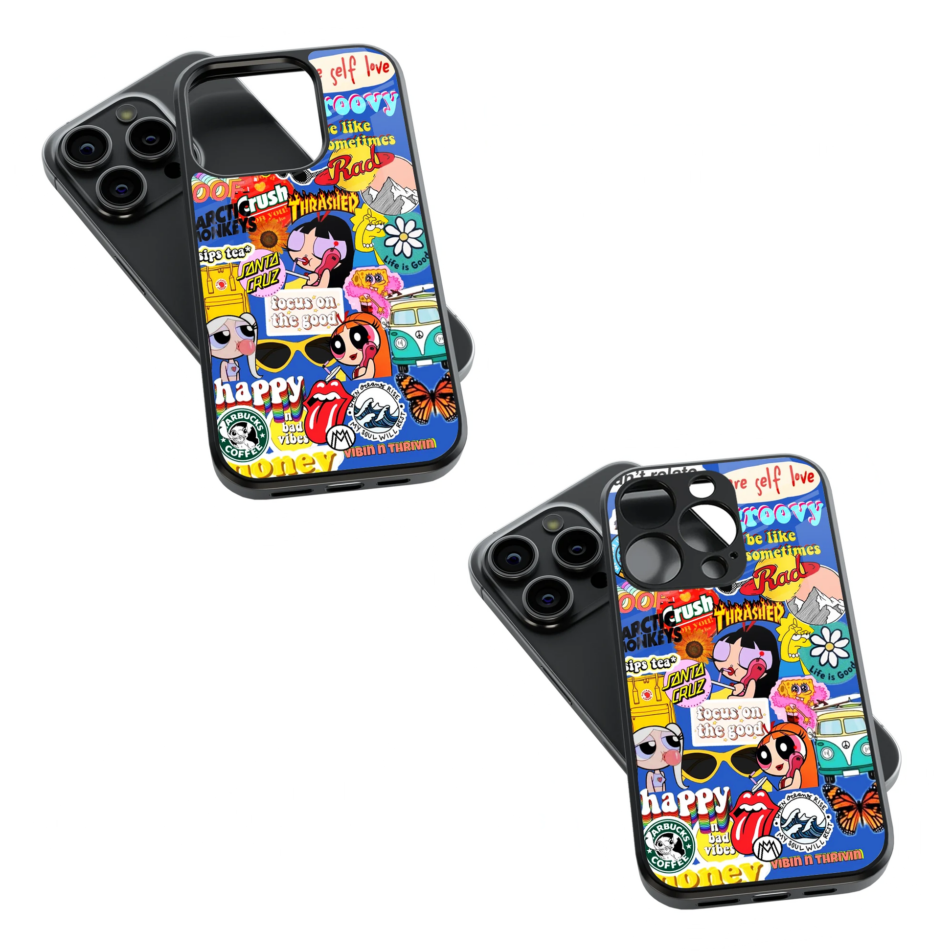 Trendy Glass Back Mobile Case for iPhone, Samsung, Redmi, OnePlus, Google Pixel, Motorola