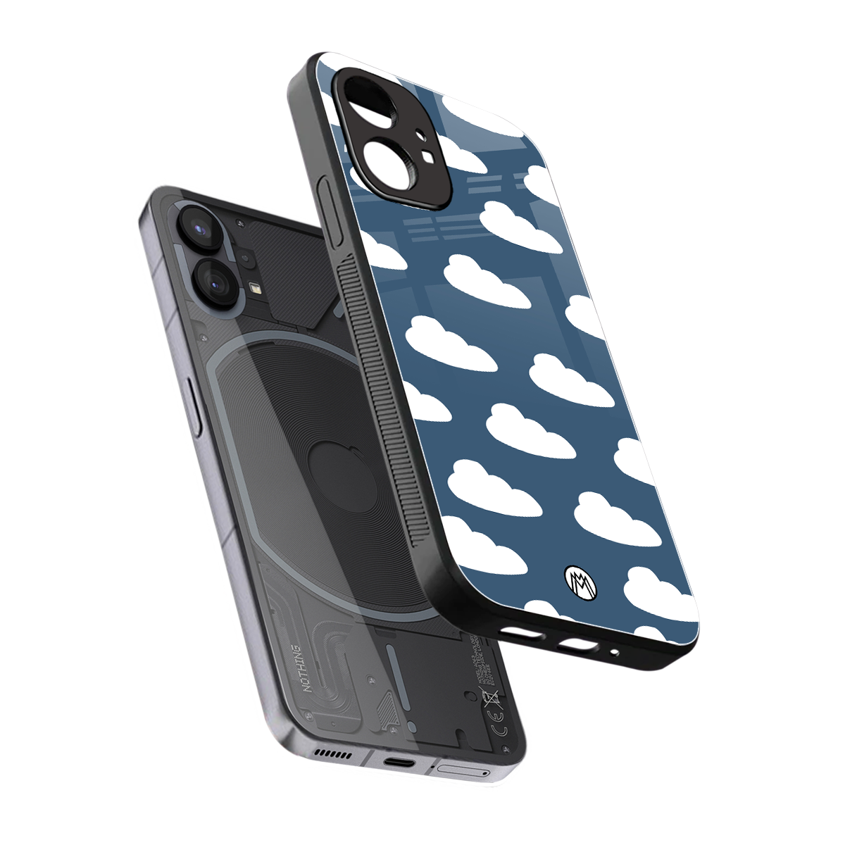 clouds back phone cover | glass case for nothing phone 1