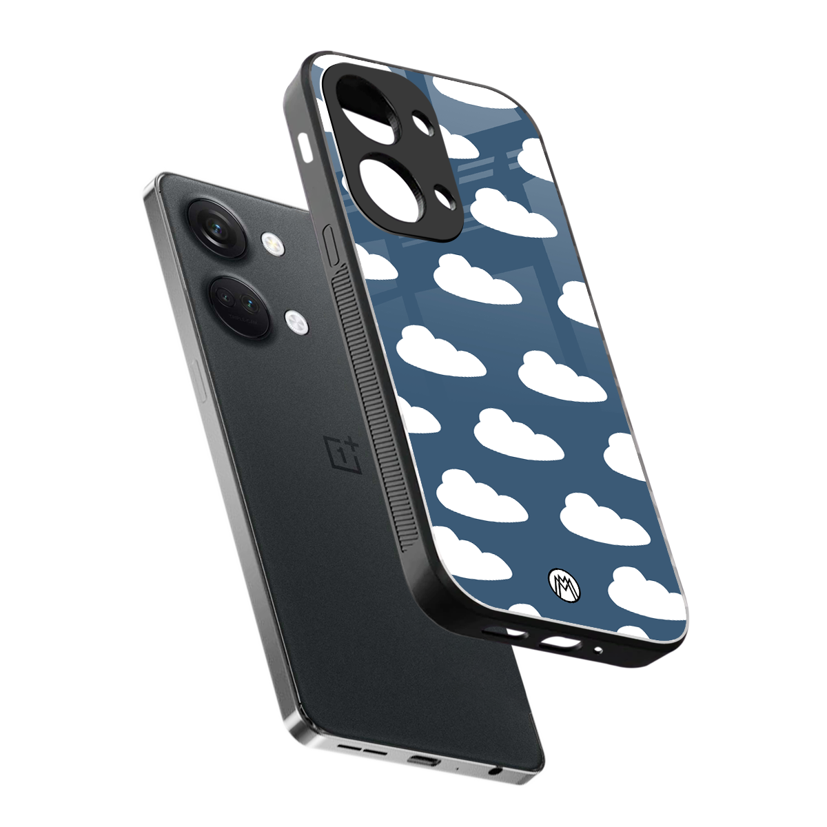 clouds back phone cover | glass case for oneplus nord 3