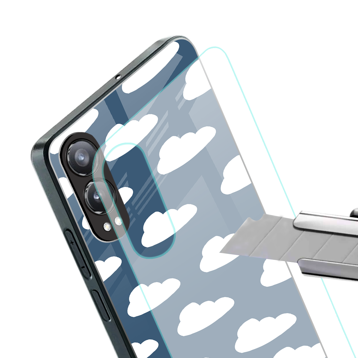 clouds back phone cover | glass case for oneplus nord ce 4 lite