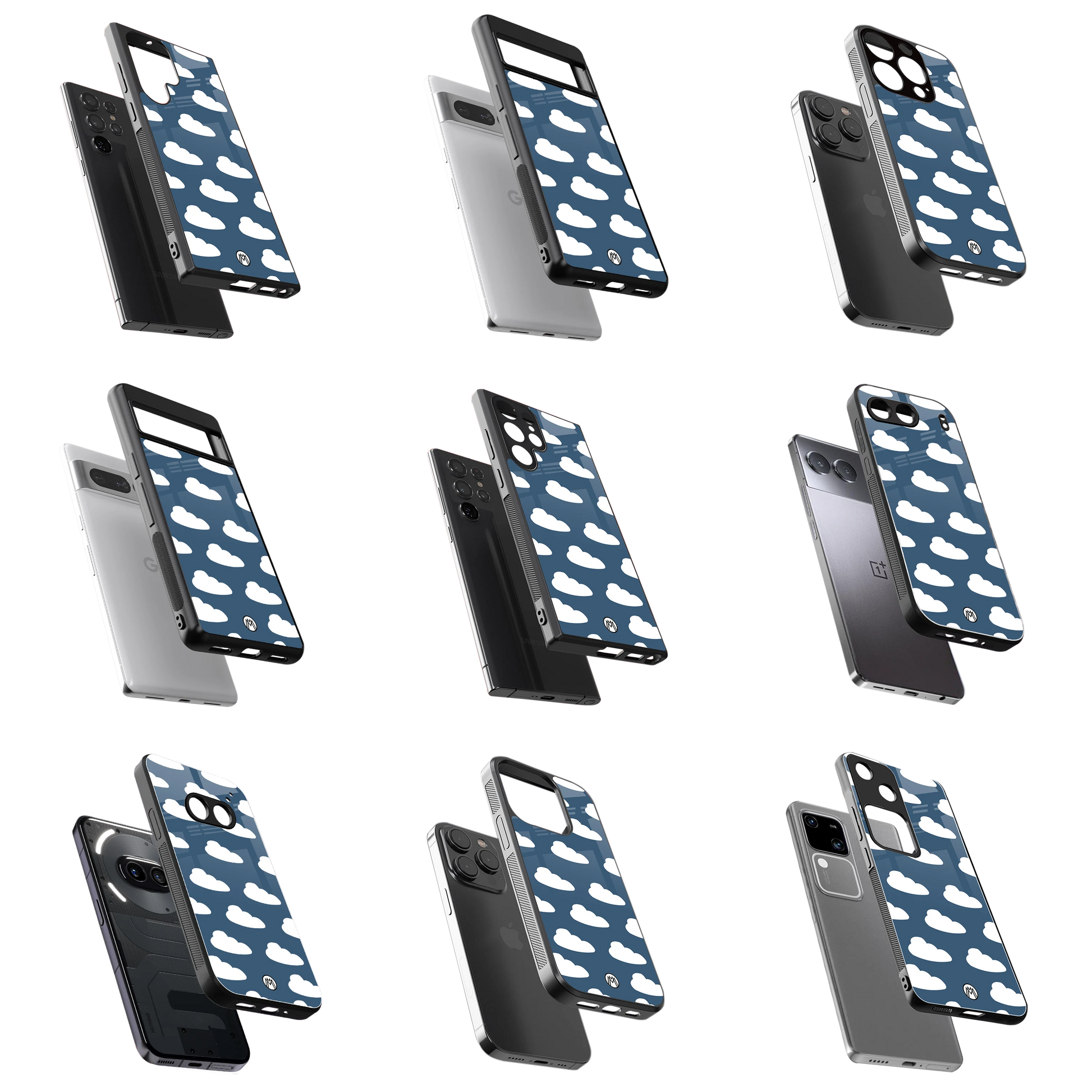 Durable Glass Back Mobile Case for iPhone, Samsung, OnePlus, Google Pixel, Redmi, Vivo, Oppo